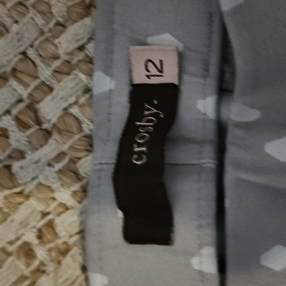 Pants,  gray,  white , sz 12 , Crosby - Picture 2 of 3